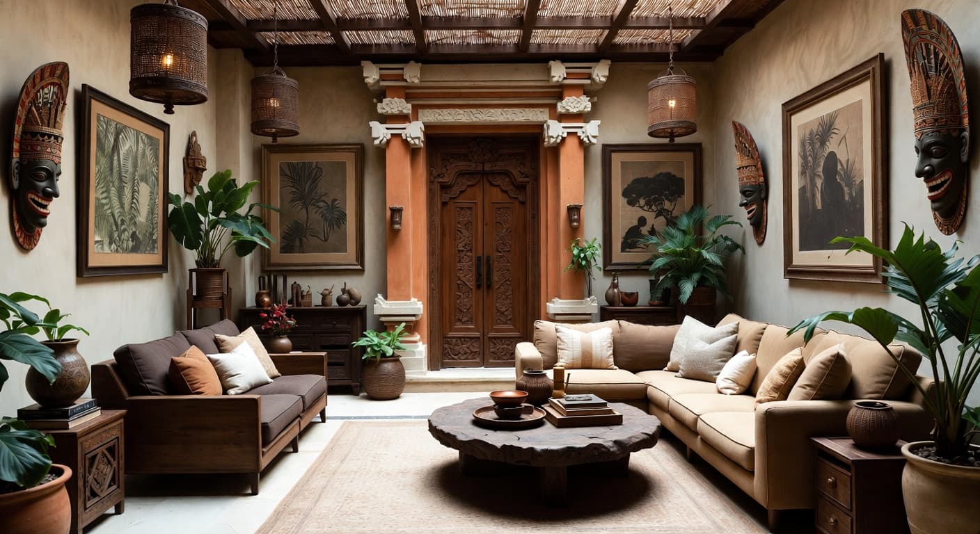 Balinese game room interior design - featuring balinese style furniture, decor, colors, and layout ideas for your game room