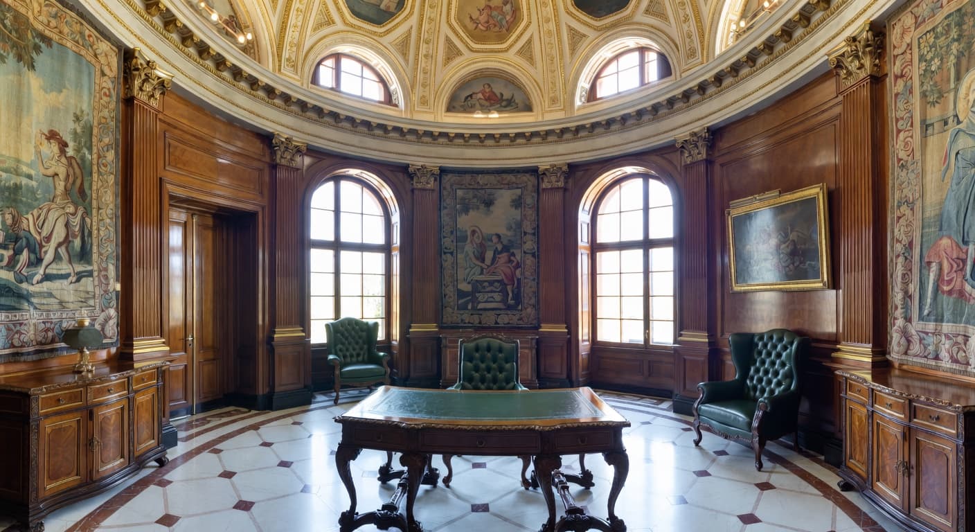 Baroque observatory interior design - featuring baroque style furniture, decor, colors, and layout ideas for your observatory