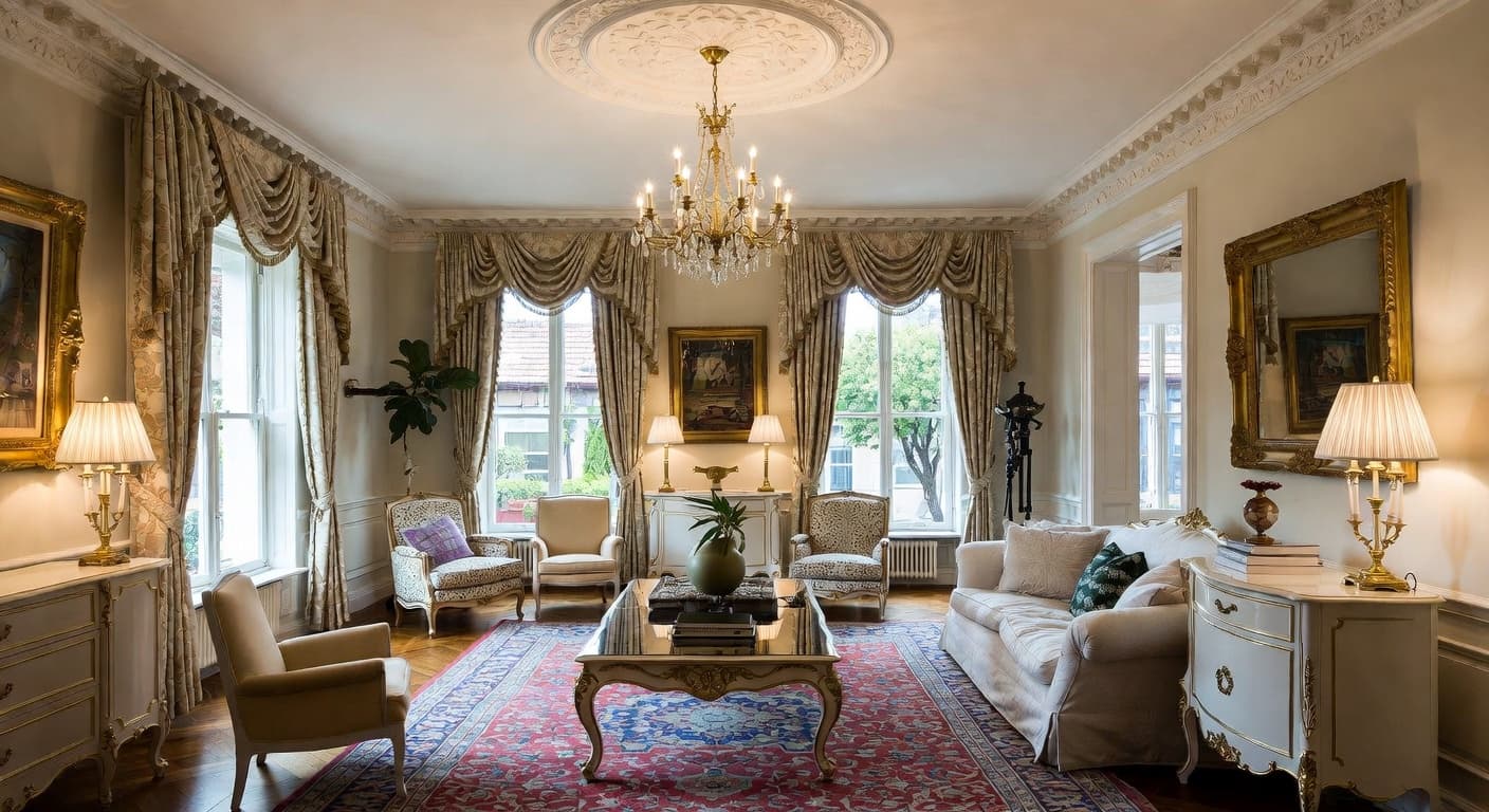 Baroque playroom interior design - featuring baroque style furniture, decor, colors, and layout ideas for your playroom