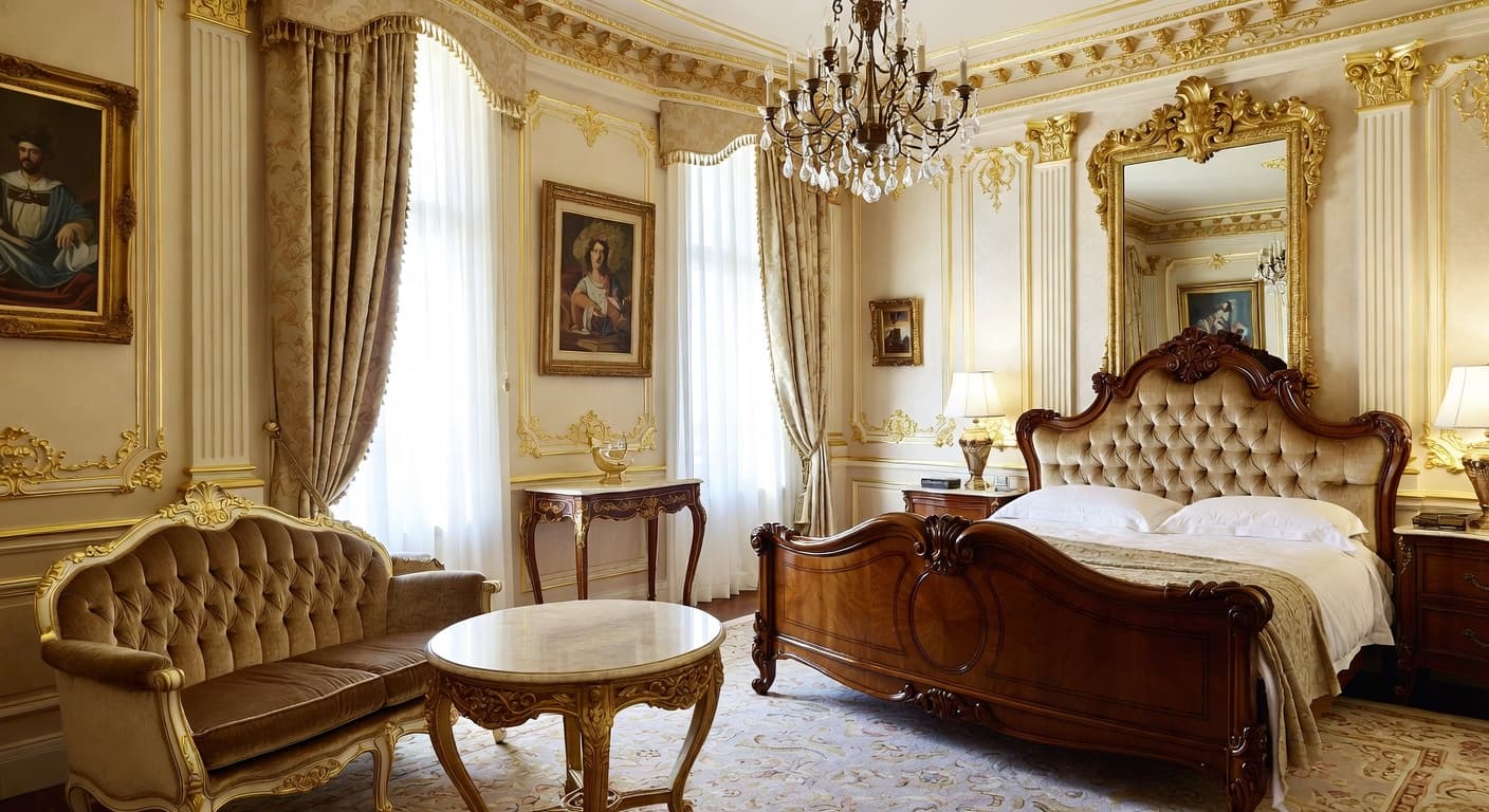 Baroque teen room / den interior design - featuring baroque style furniture, decor, colors, and layout ideas for your teen room / den