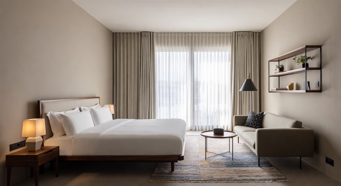 Bauhaus guest room interior design - featuring bauhaus style furniture, decor, colors, and layout ideas for your guest room