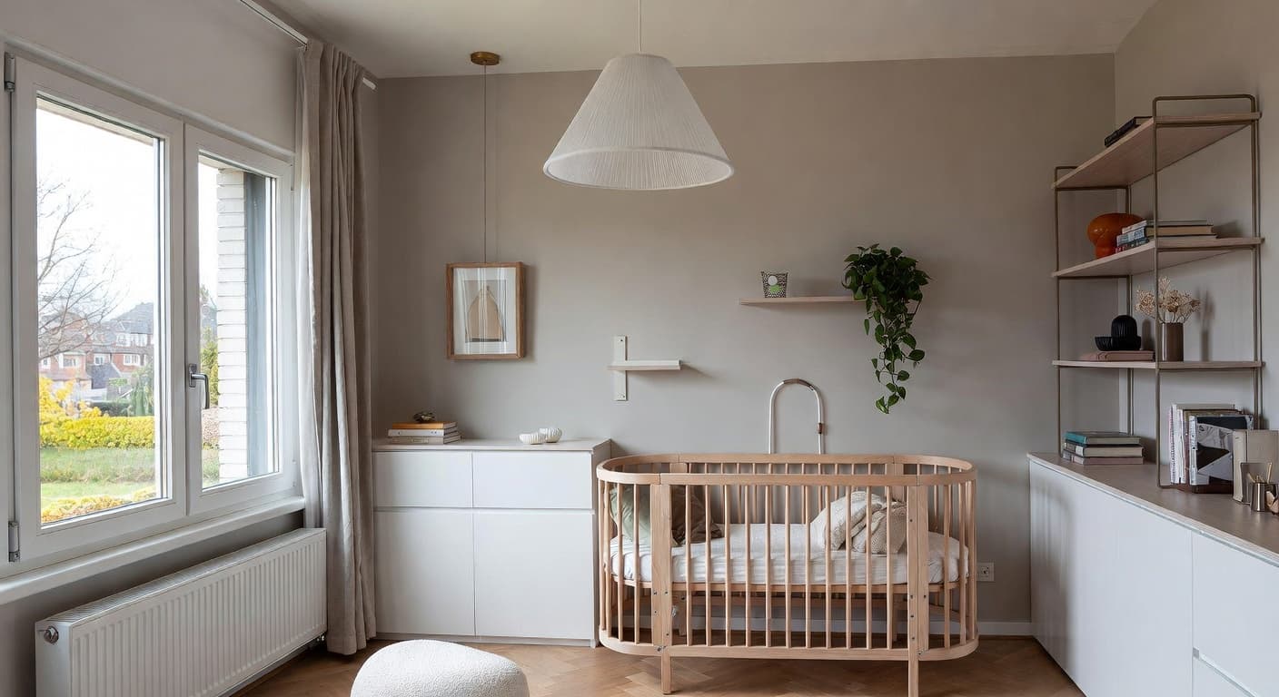 Bauhaus nursery interior design - featuring bauhaus style furniture, decor, colors, and layout ideas for your nursery