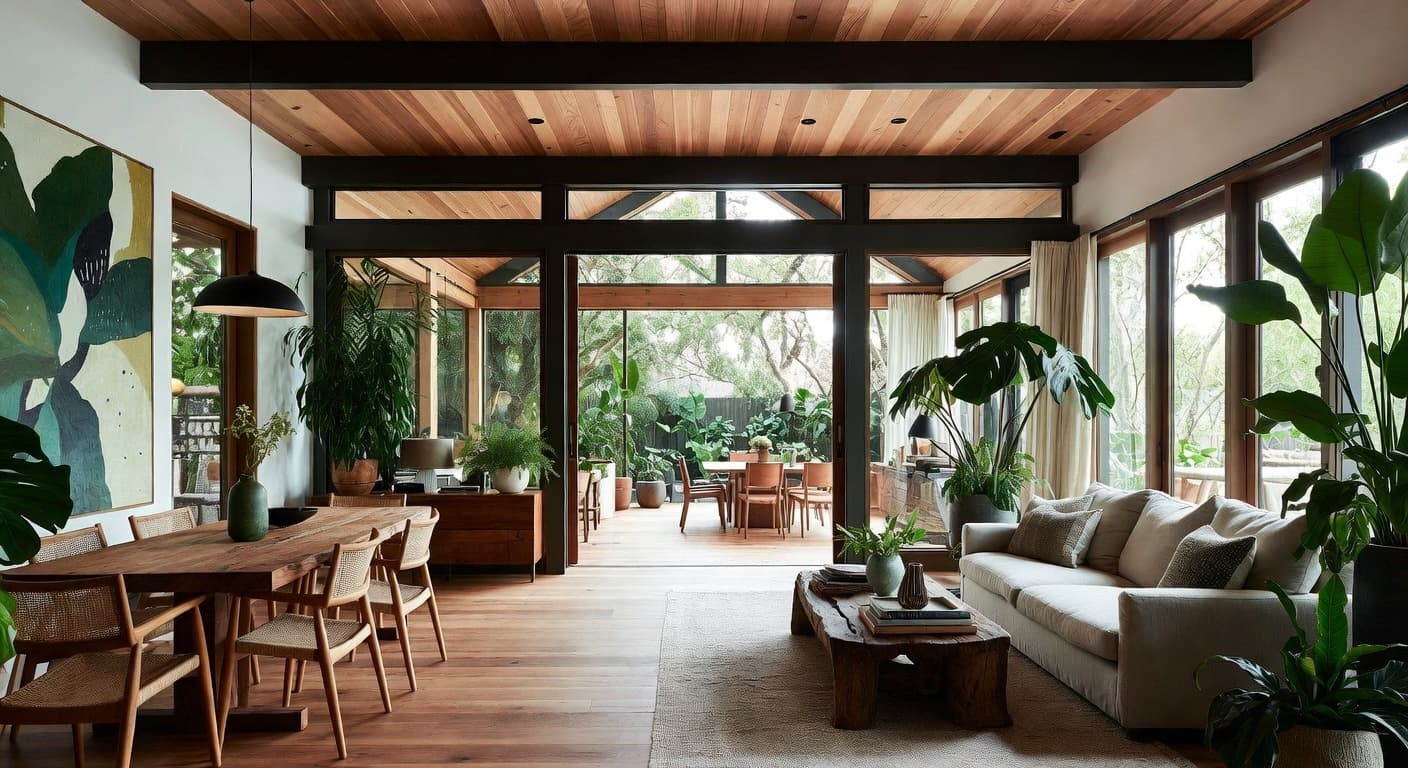 Biophilic entryway interior design - featuring biophilic style furniture, decor, colors, and layout ideas for your entryway