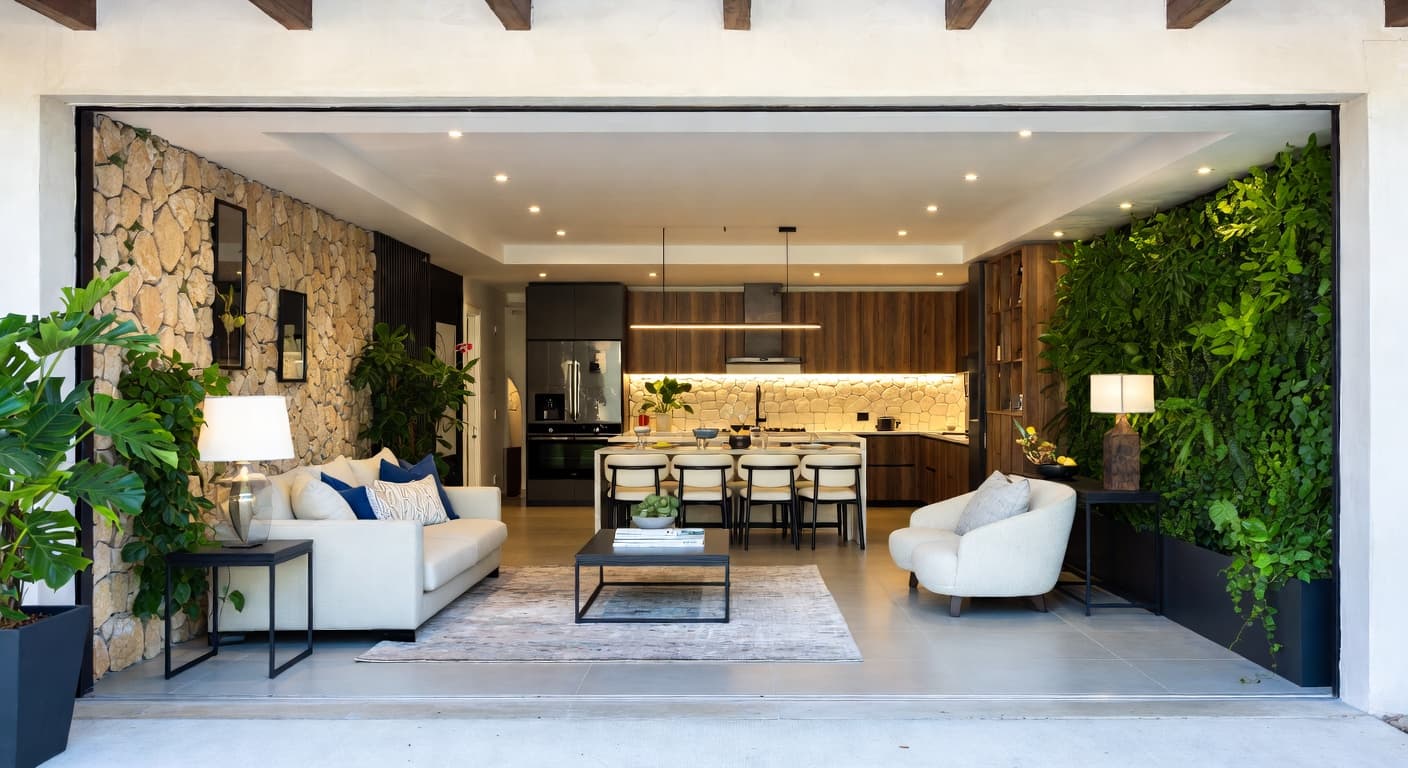 Biophilic garage interior interior design - featuring biophilic style furniture, decor, colors, and layout ideas for your garage interior