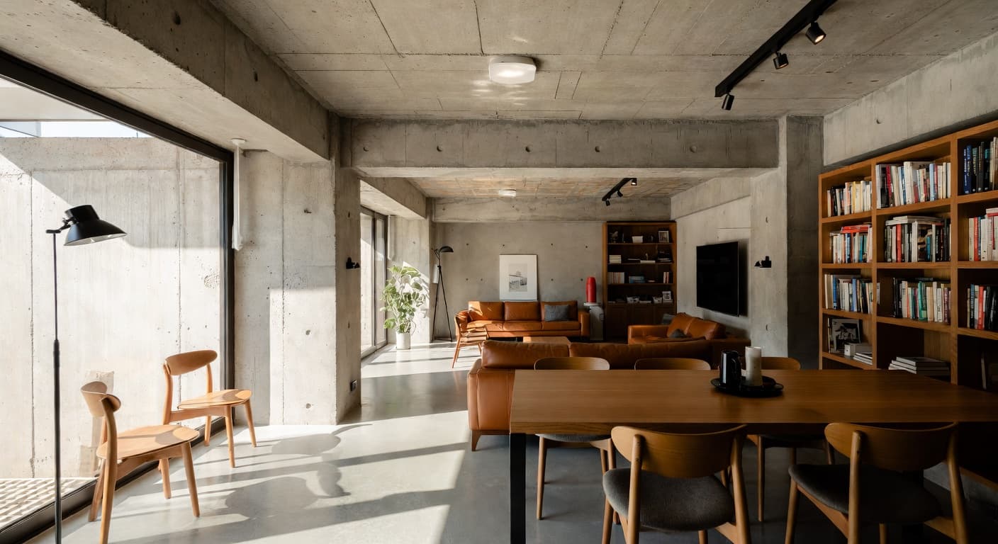 Brutalist utility room interior design - featuring brutalist style furniture, decor, colors, and layout ideas for your utility room