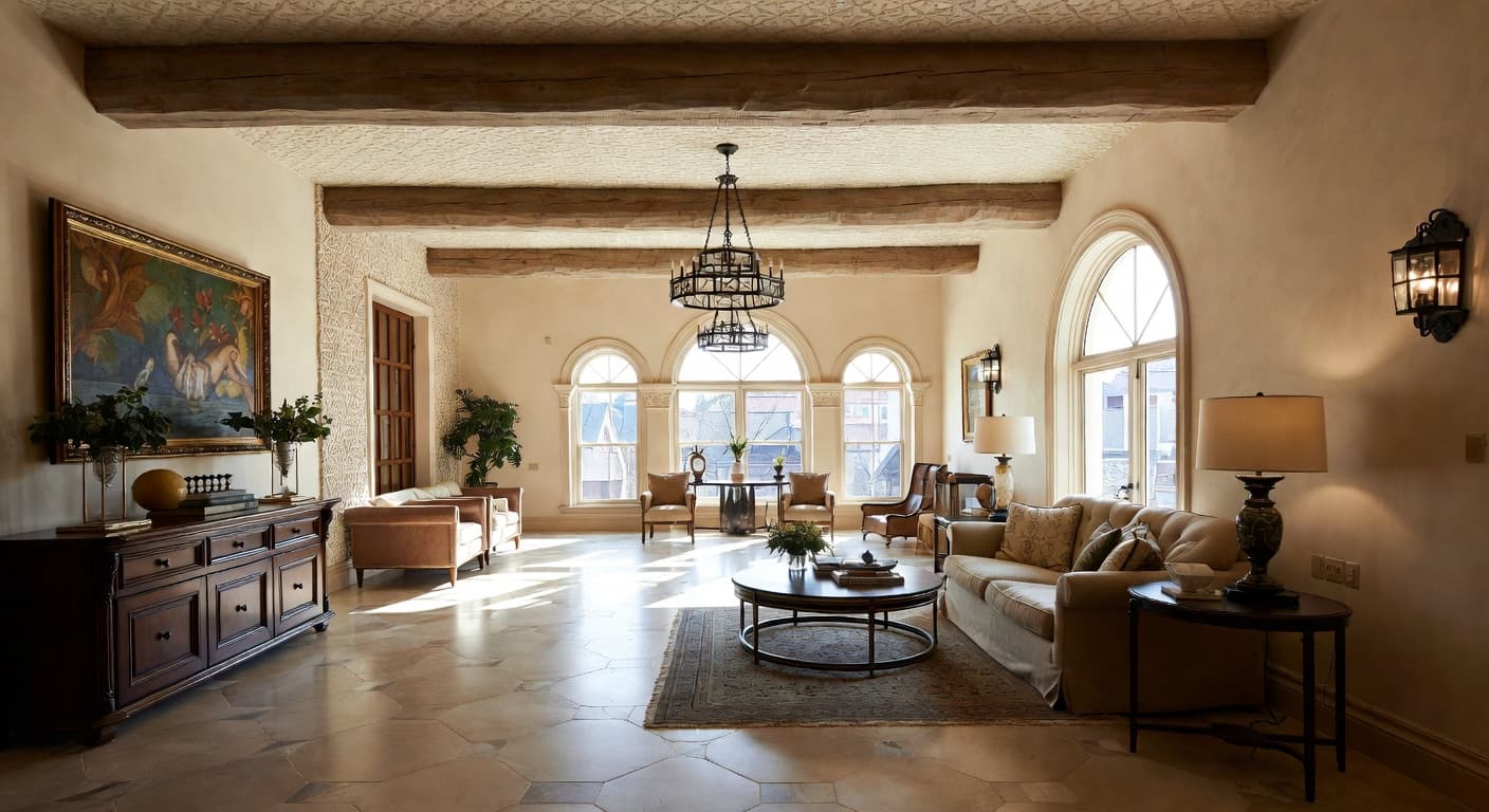 Byzantine basement interior design - featuring byzantine style furniture, decor, colors, and layout ideas for your basement