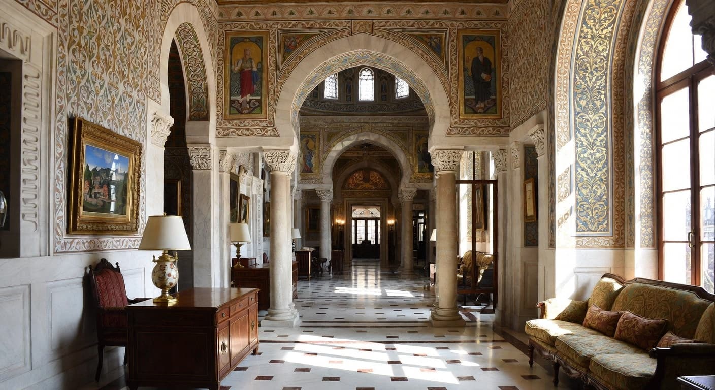 Byzantine entryway interior design - featuring byzantine style furniture, decor, colors, and layout ideas for your entryway