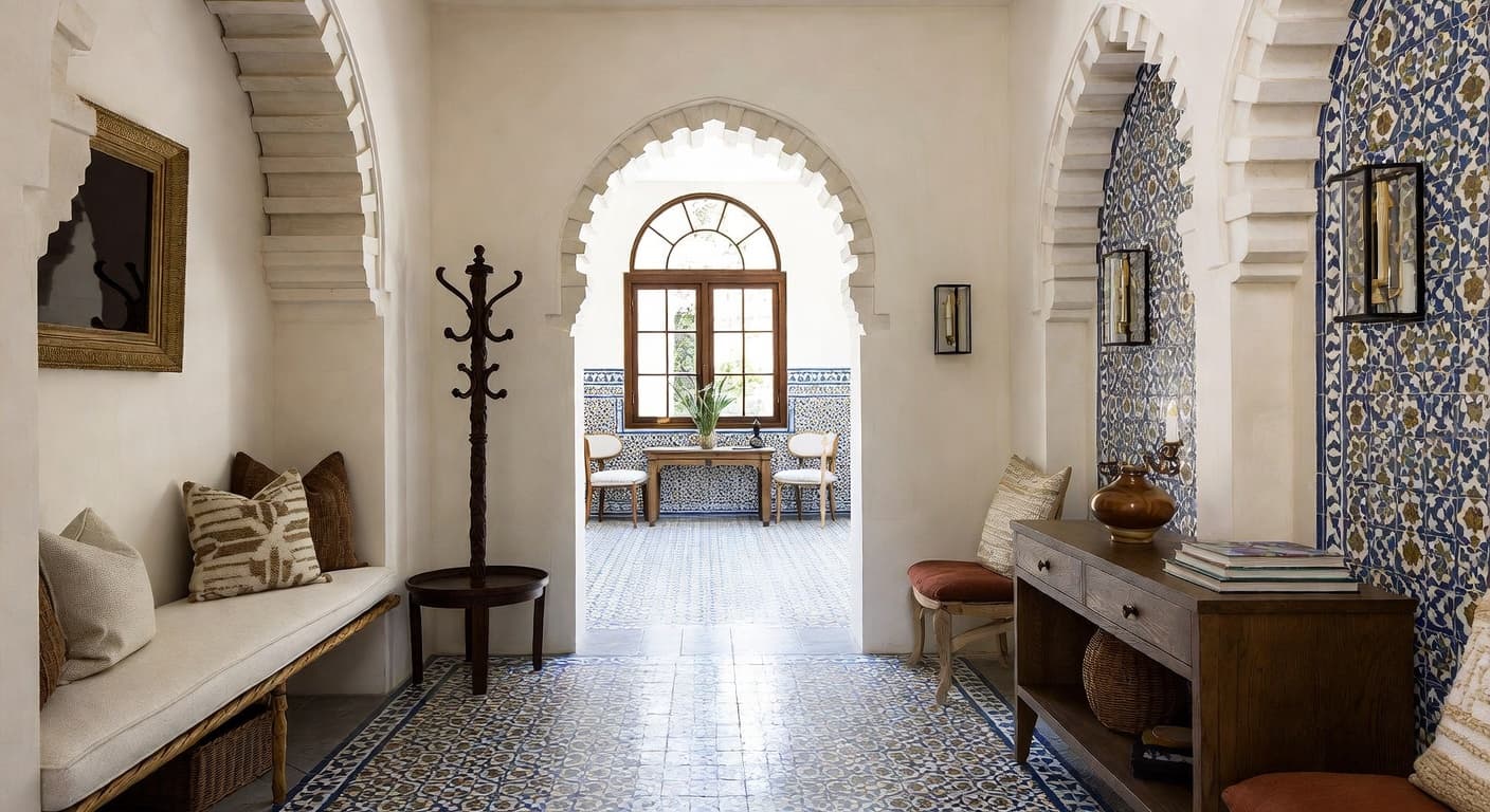 Byzantine mudroom interior design - featuring byzantine style furniture, decor, colors, and layout ideas for your mudroom