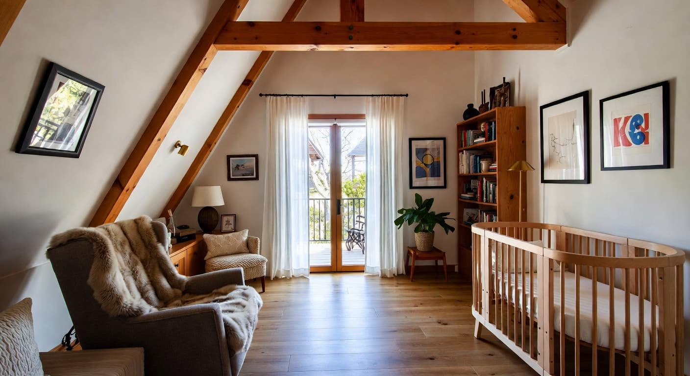 Cabin nursery interior design - featuring cabin style furniture, decor, colors, and layout ideas for your nursery