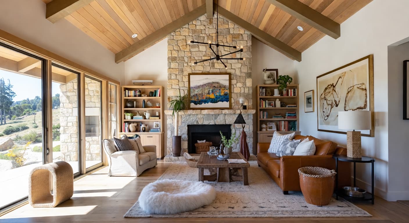 California Casual pet room interior design - featuring california casual style furniture, decor, colors, and layout ideas for your pet room