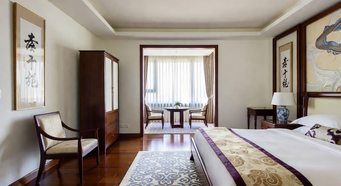 Chinese guest room interior design - featuring chinese style furniture, decor, colors, and layout ideas for your guest room