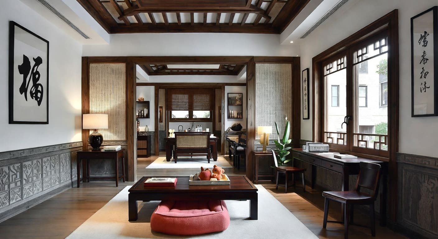 Chinese pet room interior design - featuring chinese style furniture, decor, colors, and layout ideas for your pet room