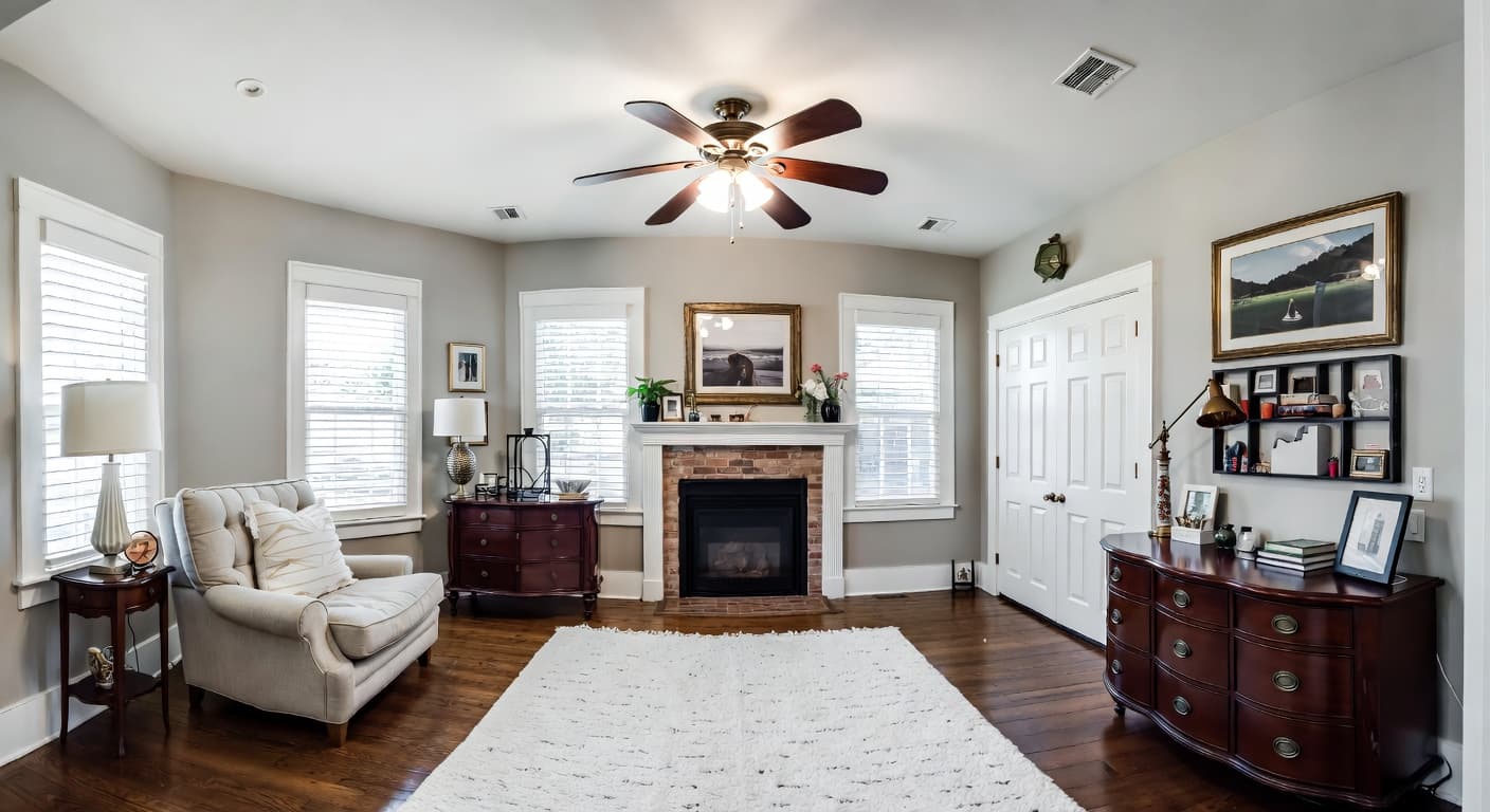 Colonial craft room / studio interior design - featuring colonial style furniture, decor, colors, and layout ideas for your craft room / studio