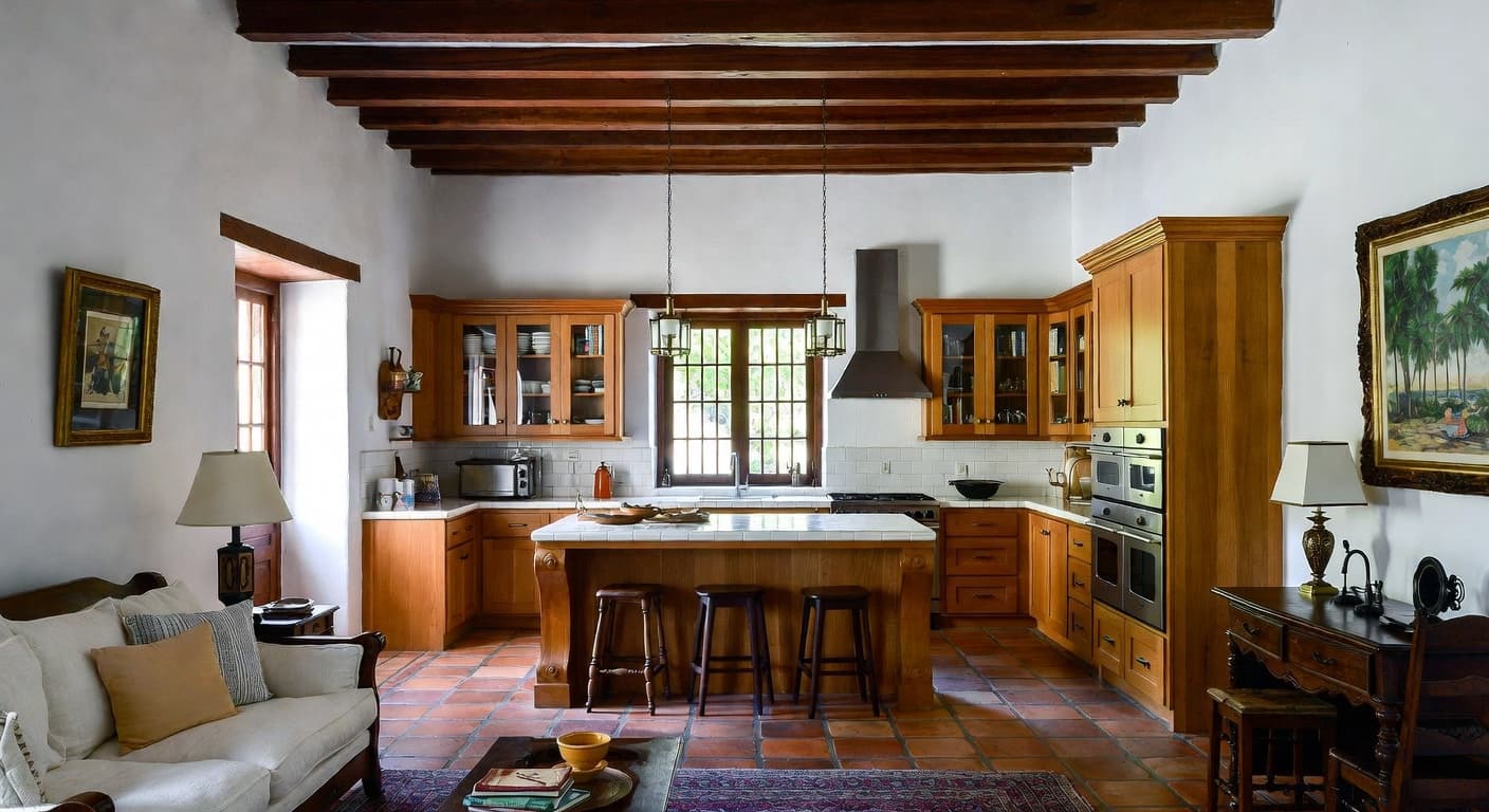 Colonial kitchen interior design - featuring colonial style furniture, decor, colors, and layout ideas for your kitchen