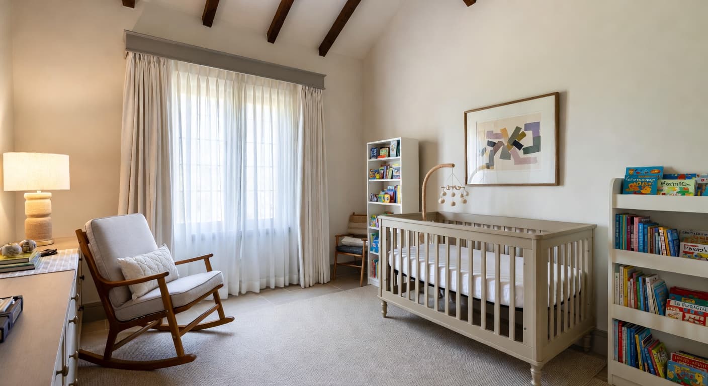 Colonial nursery interior design - featuring colonial style furniture, decor, colors, and layout ideas for your nursery