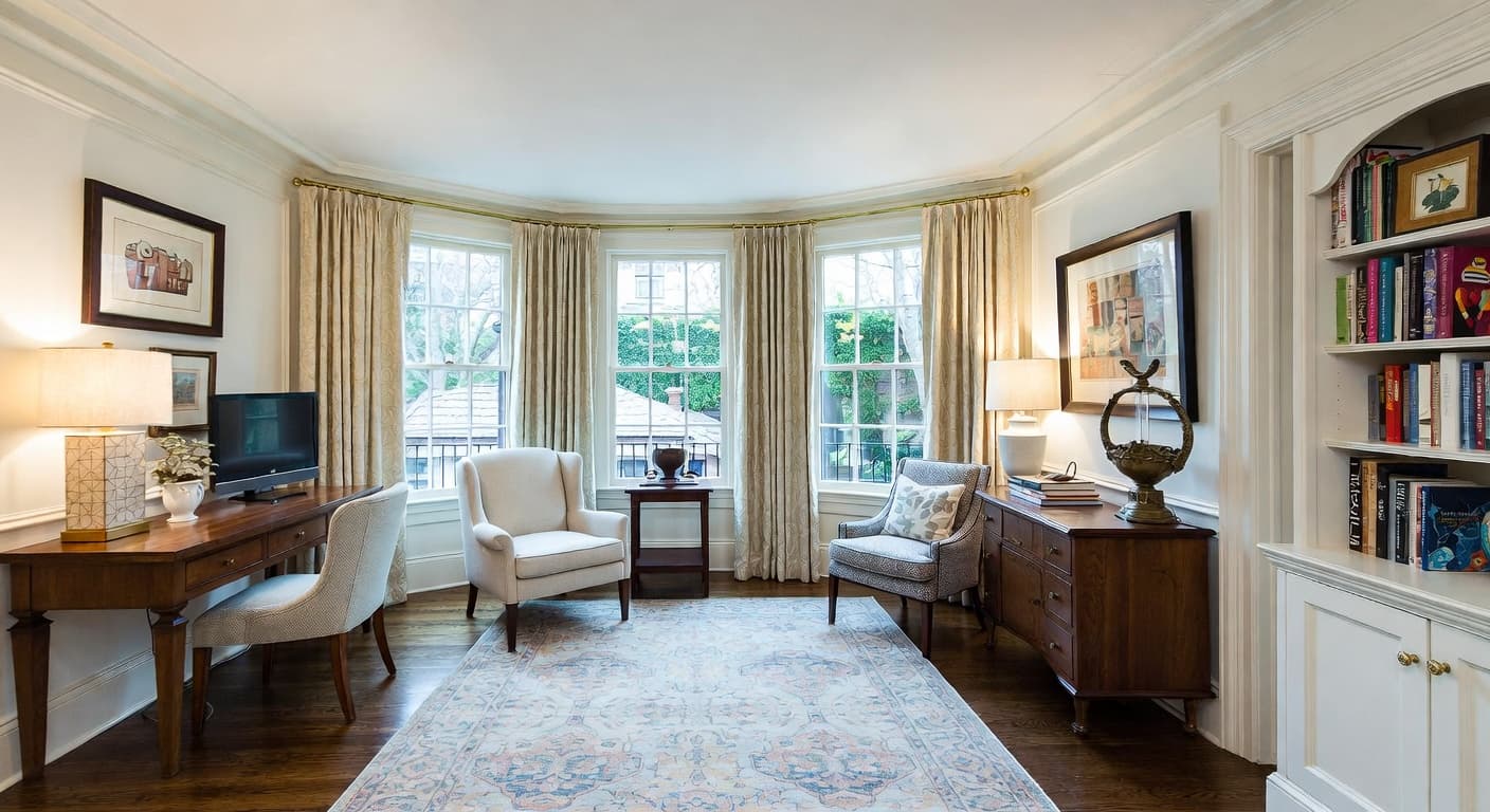 Colonial playroom interior design - featuring colonial style furniture, decor, colors, and layout ideas for your playroom