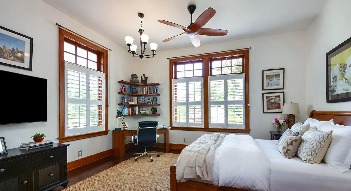 Colonial teen room / den interior design - featuring colonial style furniture, decor, colors, and layout ideas for your teen room / den