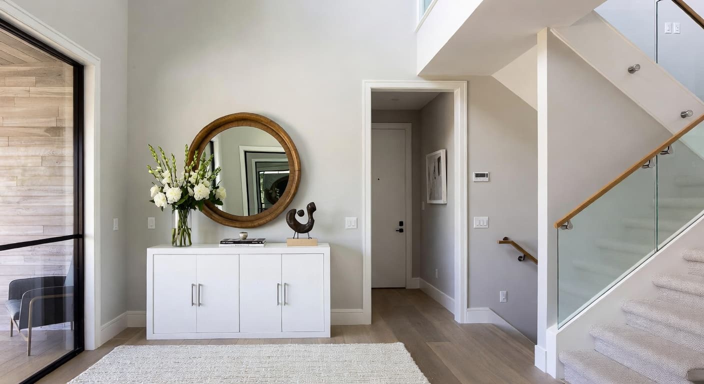 Contemporary entryway interior design - featuring contemporary style furniture, decor, colors, and layout ideas for your entryway