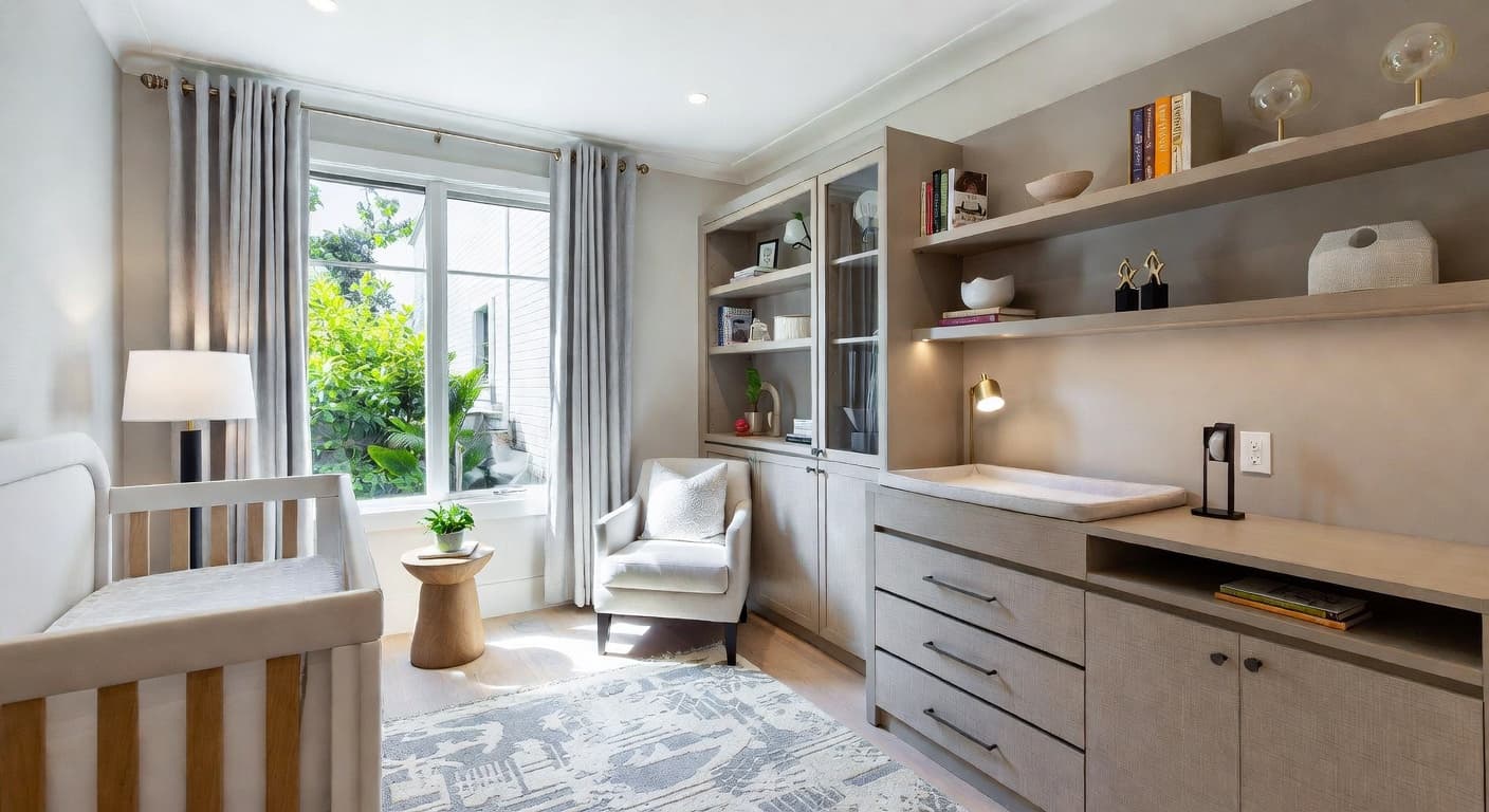 Contemporary nursery interior design - featuring contemporary style furniture, decor, colors, and layout ideas for your nursery