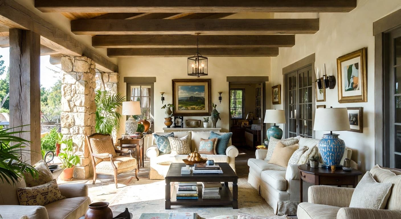 Cottage outdoor space interior design - featuring cottage style furniture, decor, colors, and layout ideas for your outdoor space