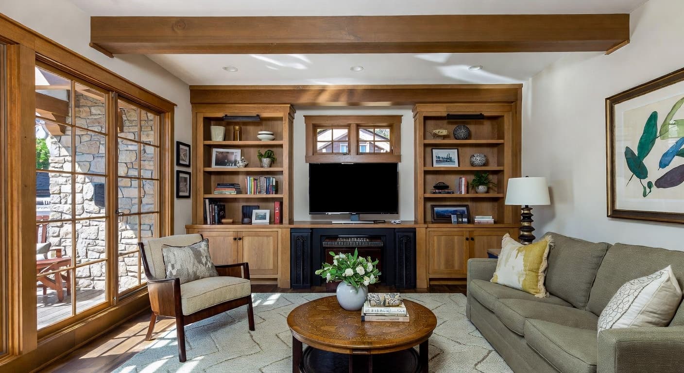 Craftsman music room interior design - featuring craftsman style furniture, decor, colors, and layout ideas for your music room