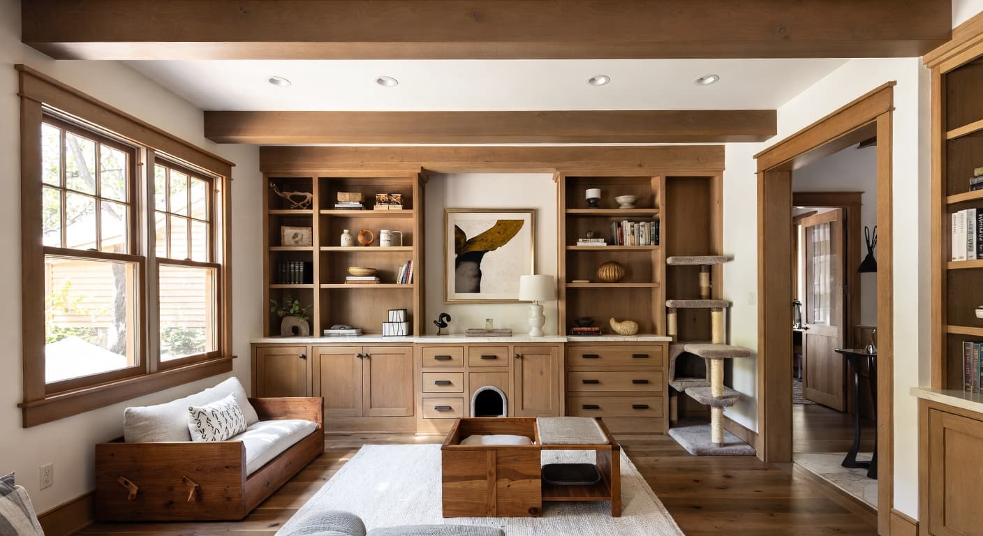 Craftsman pet room interior design - featuring craftsman style furniture, decor, colors, and layout ideas for your pet room