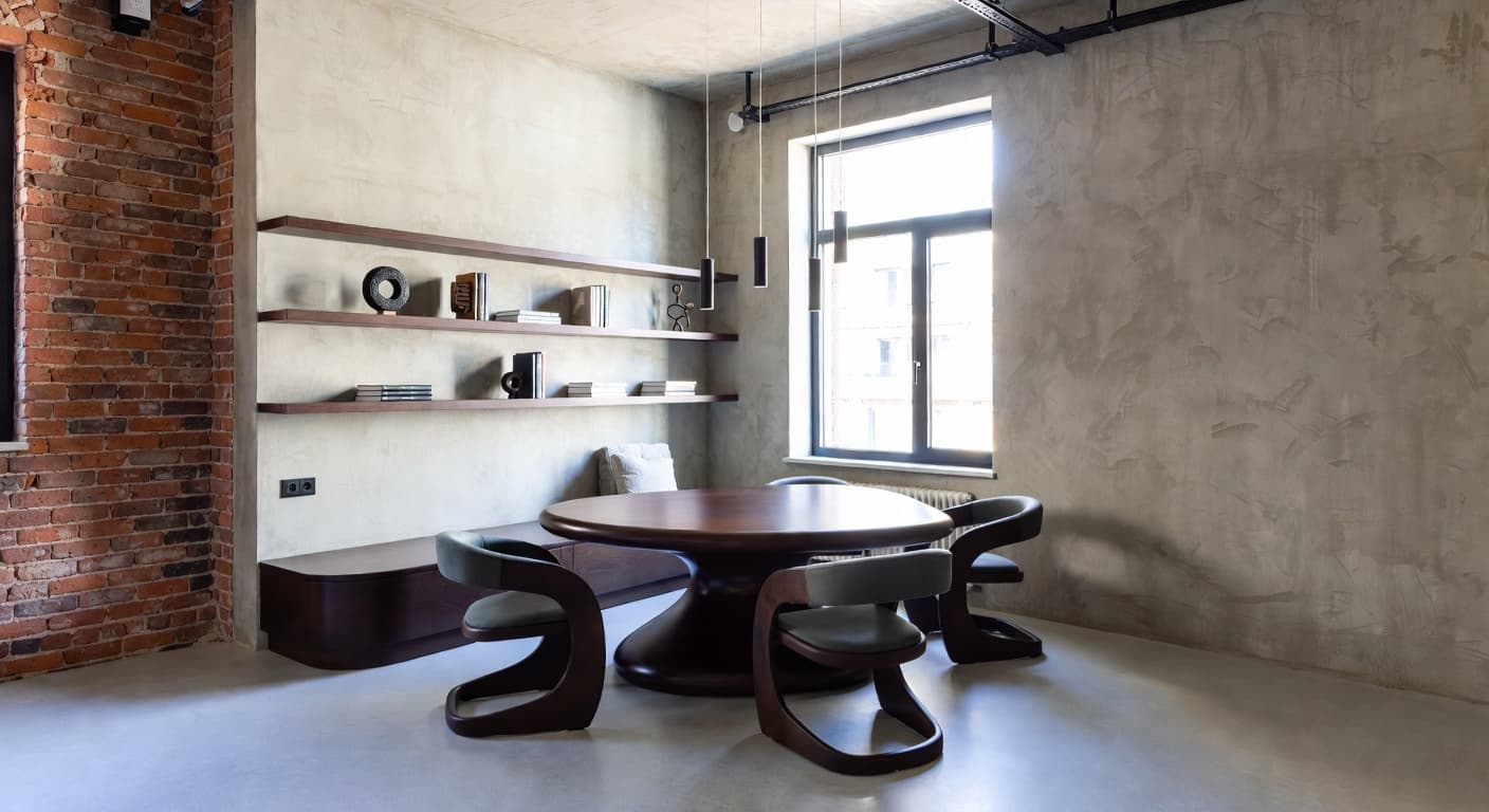 Deconstructivism breakfast nook interior design - featuring deconstructivism style furniture, decor, colors, and layout ideas for your breakfast nook