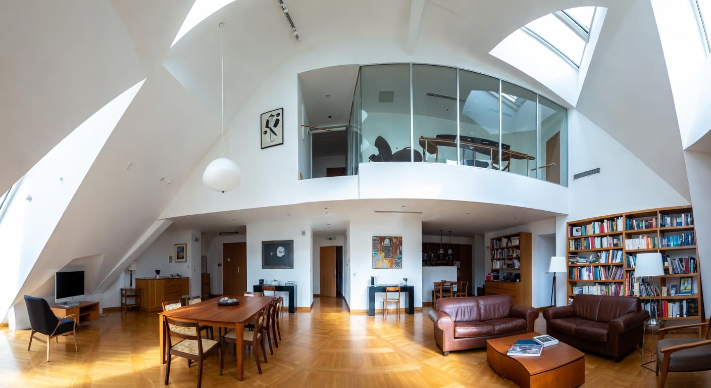 Deconstructivism multi-purpose room interior design - featuring deconstructivism style furniture, decor, colors, and layout ideas for your multi-purpose room