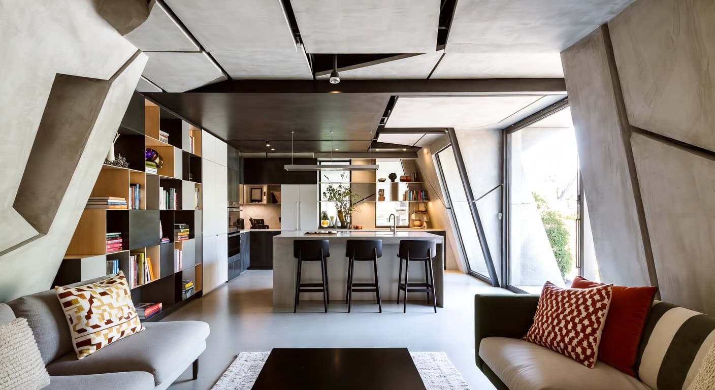 Deconstructivism utility room interior design - featuring deconstructivism style furniture, decor, colors, and layout ideas for your utility room