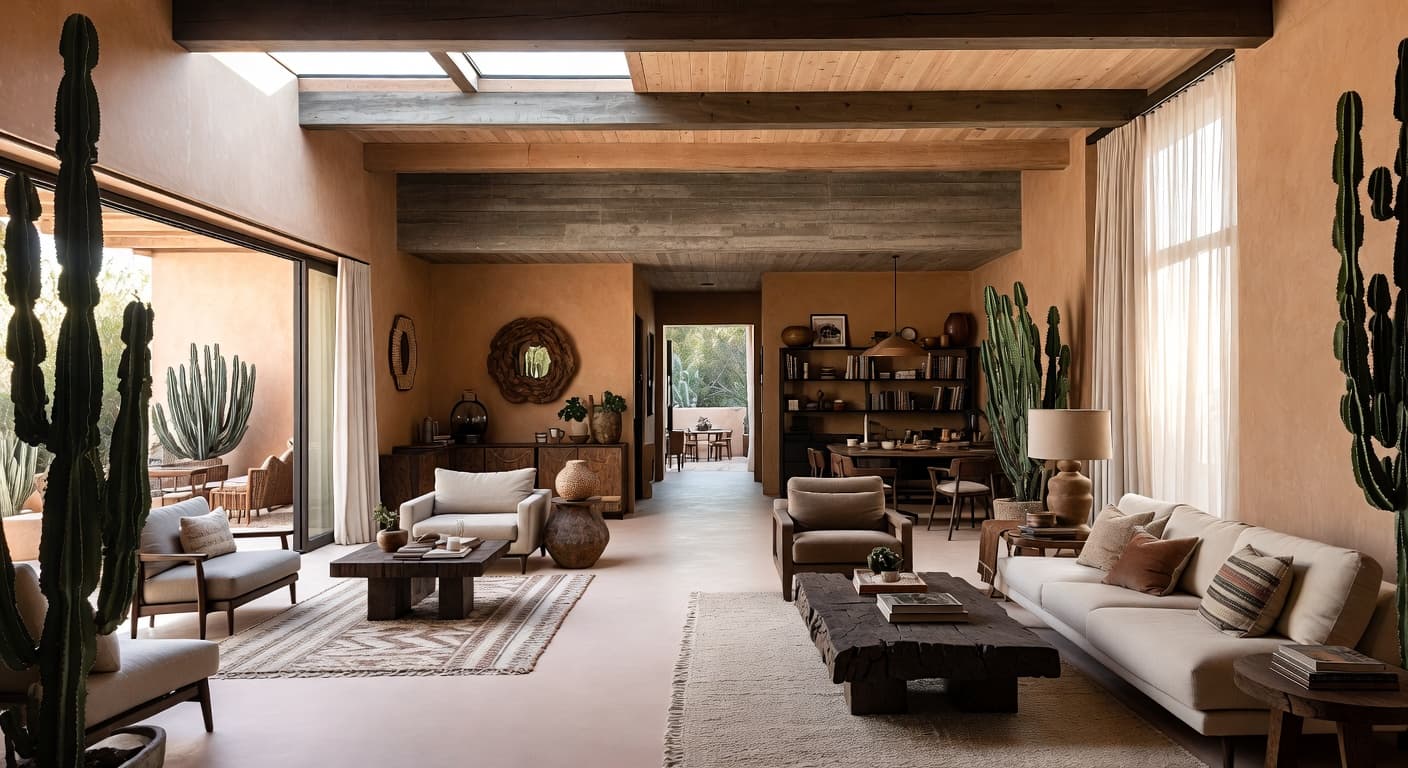 Desert Modern workshop interior design - featuring desert modern style furniture, decor, colors, and layout ideas for your workshop