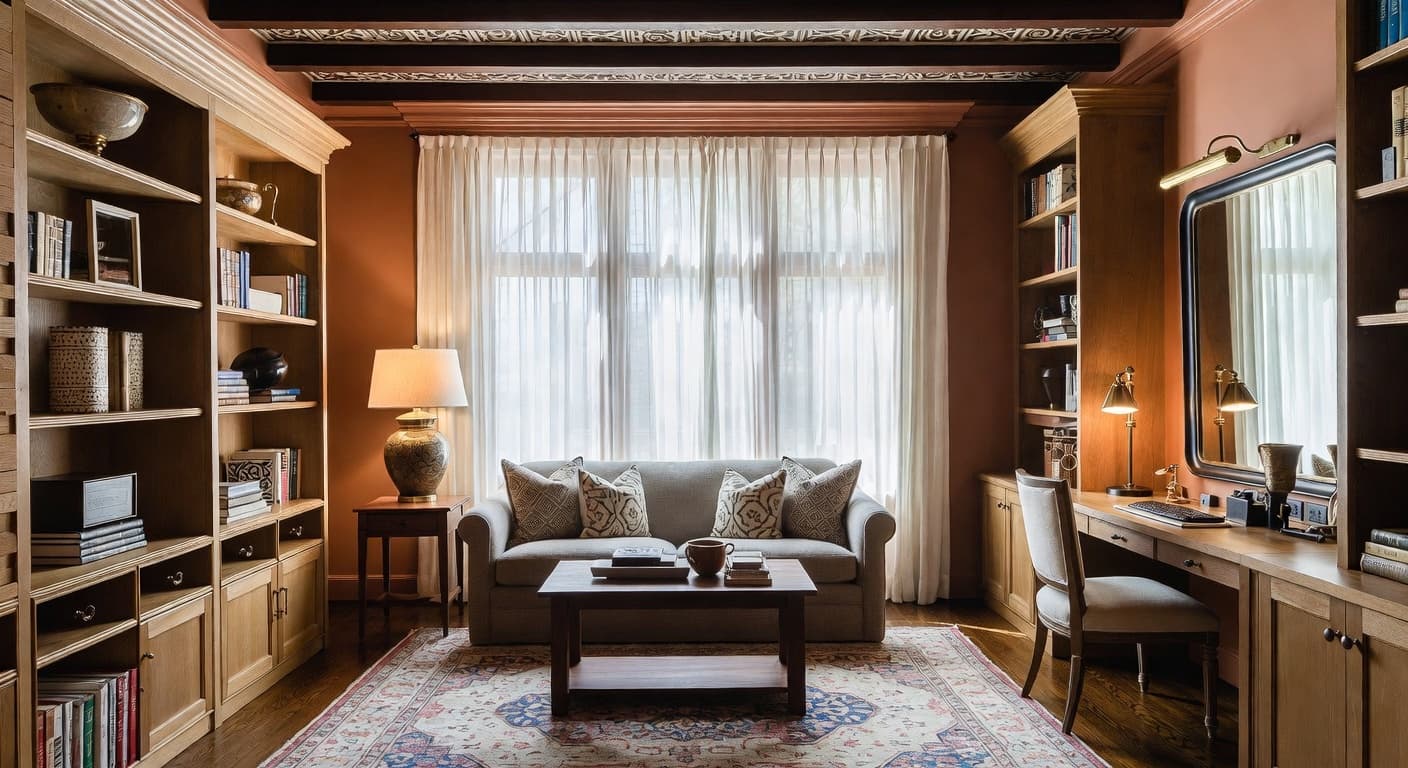 Dutch Colonial guest room interior design - featuring dutch colonial style furniture, decor, colors, and layout ideas for your guest room