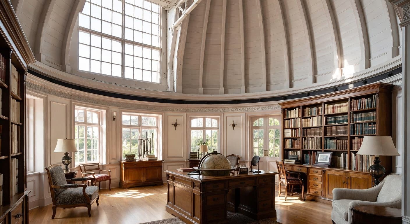 Dutch Colonial observatory interior design - featuring dutch colonial style furniture, decor, colors, and layout ideas for your observatory