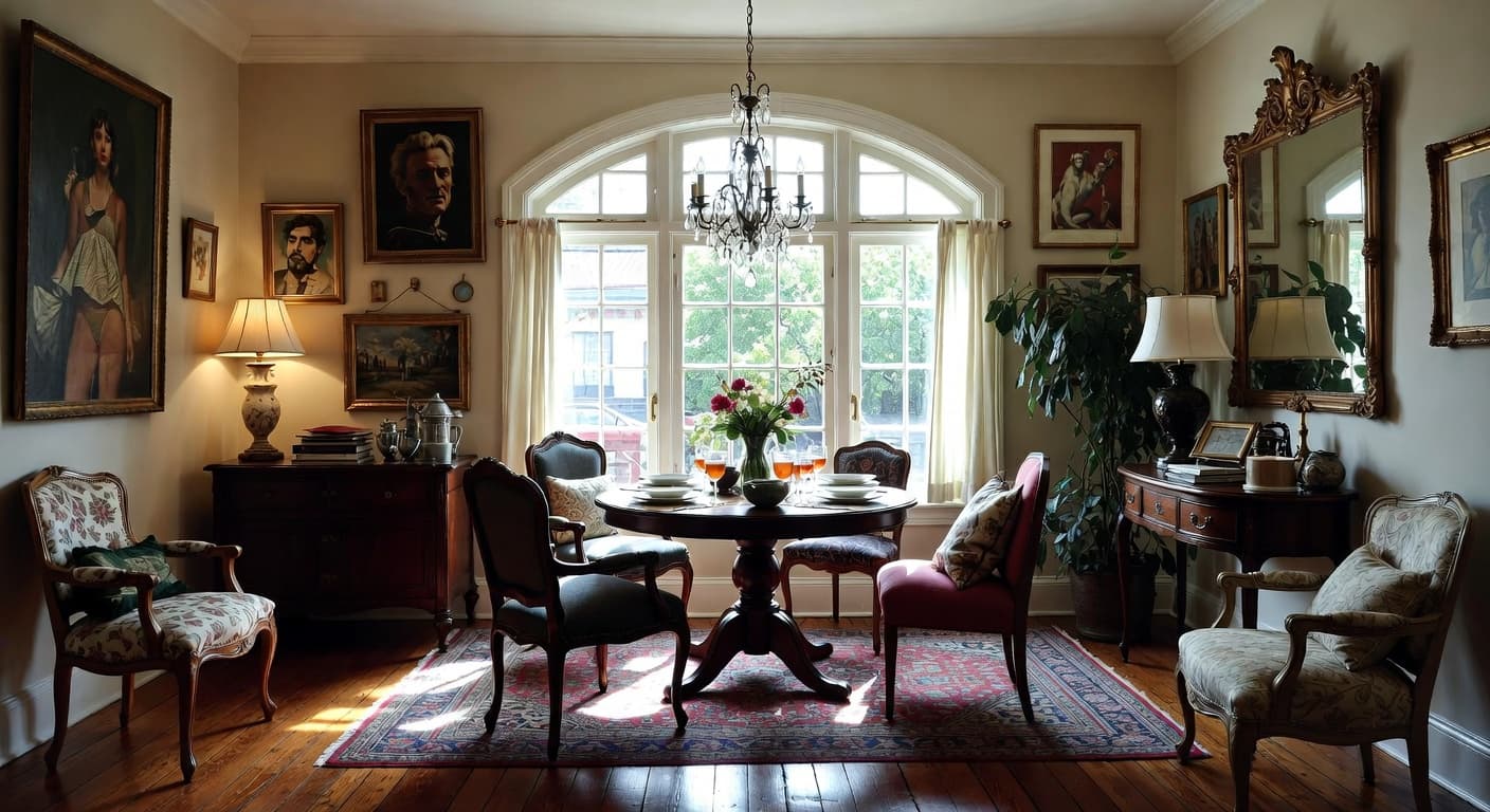 Eclectic breakfast nook interior design - featuring eclectic style furniture, decor, colors, and layout ideas for your breakfast nook