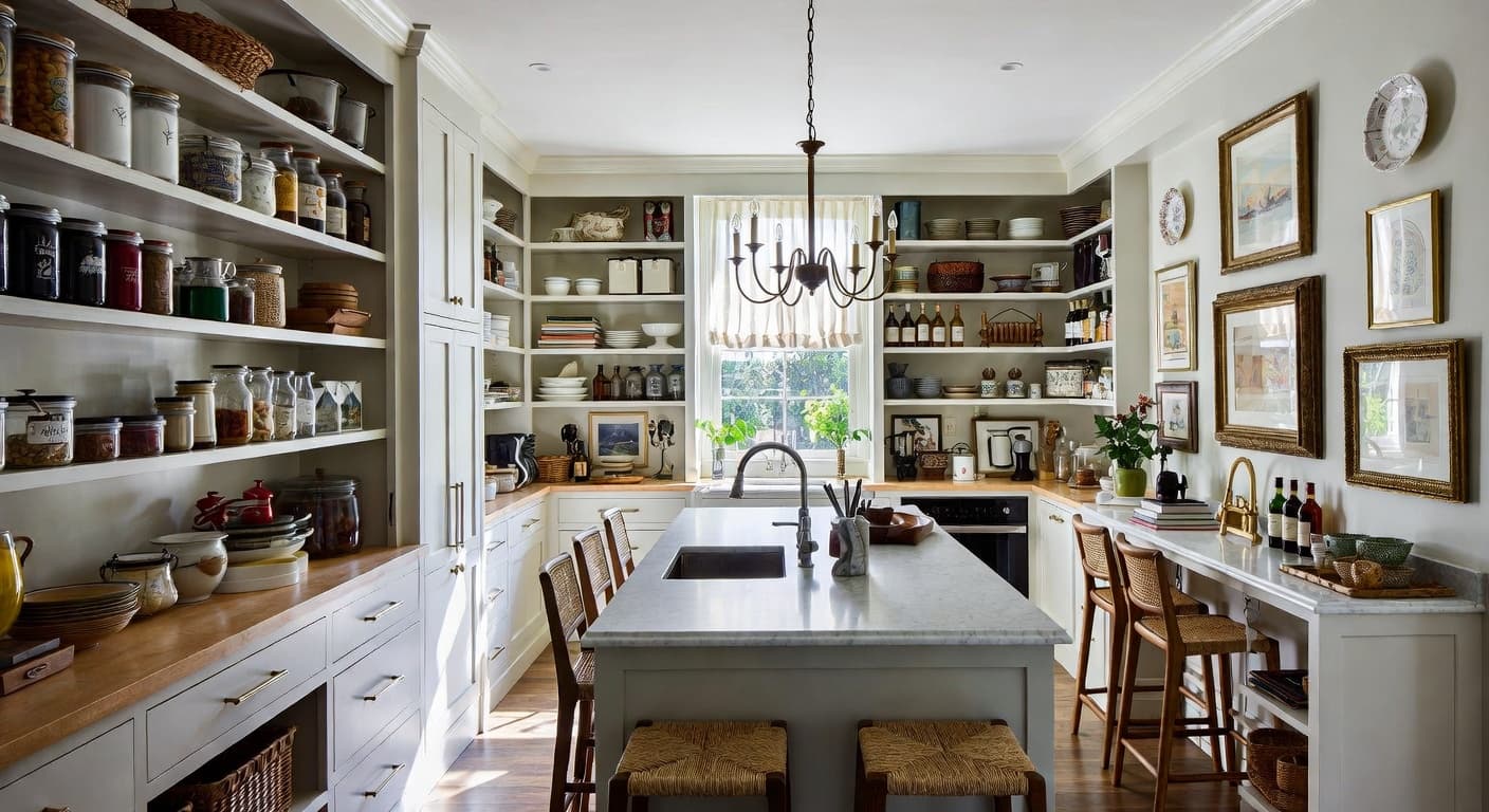 Eclectic pantry interior design - featuring eclectic style furniture, decor, colors, and layout ideas for your pantry