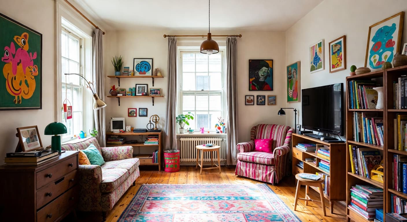 Eclectic playroom interior design - featuring eclectic style furniture, decor, colors, and layout ideas for your playroom