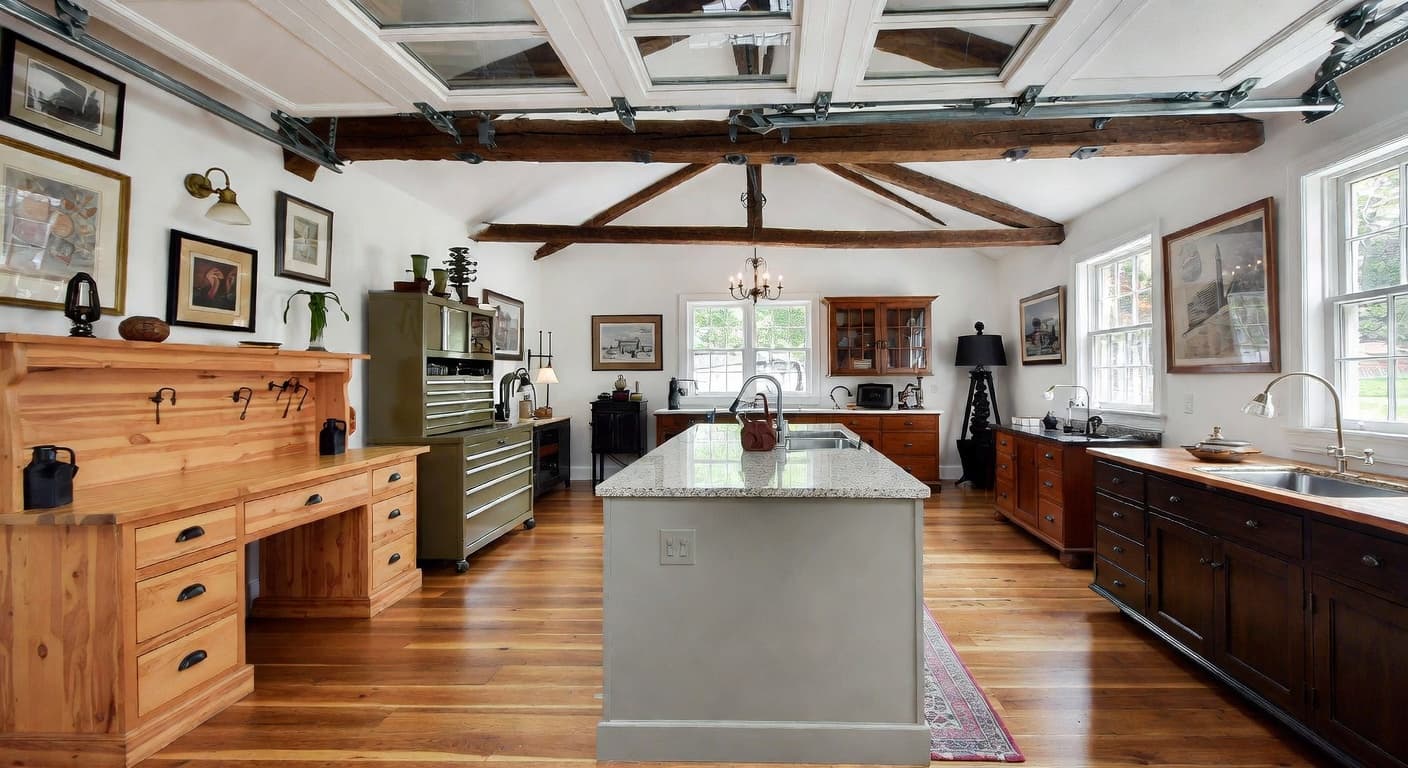 Edwardian garage interior interior design - featuring edwardian style furniture, decor, colors, and layout ideas for your garage interior