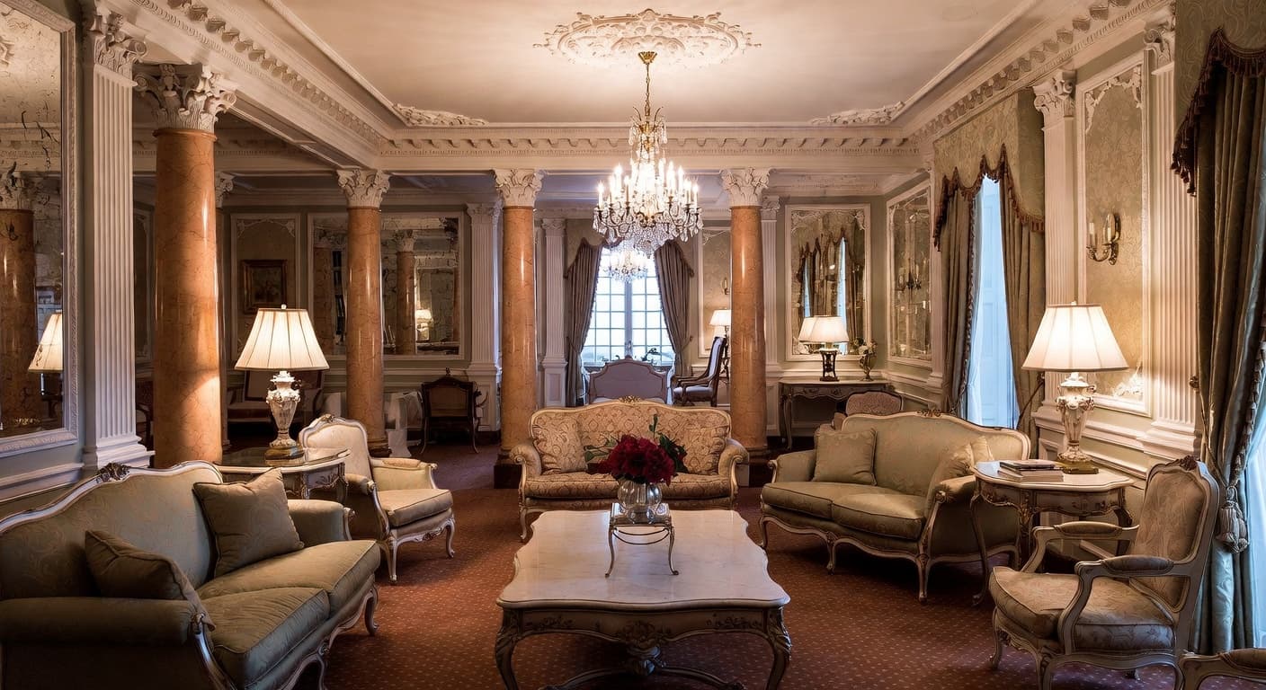 Empire basement interior design - featuring empire style furniture, decor, colors, and layout ideas for your basement