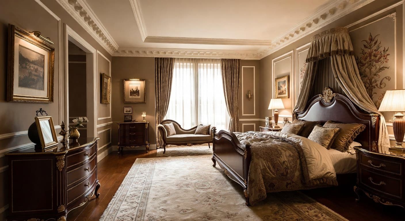 Empire kids room interior design - featuring empire style furniture, decor, colors, and layout ideas for your kids room