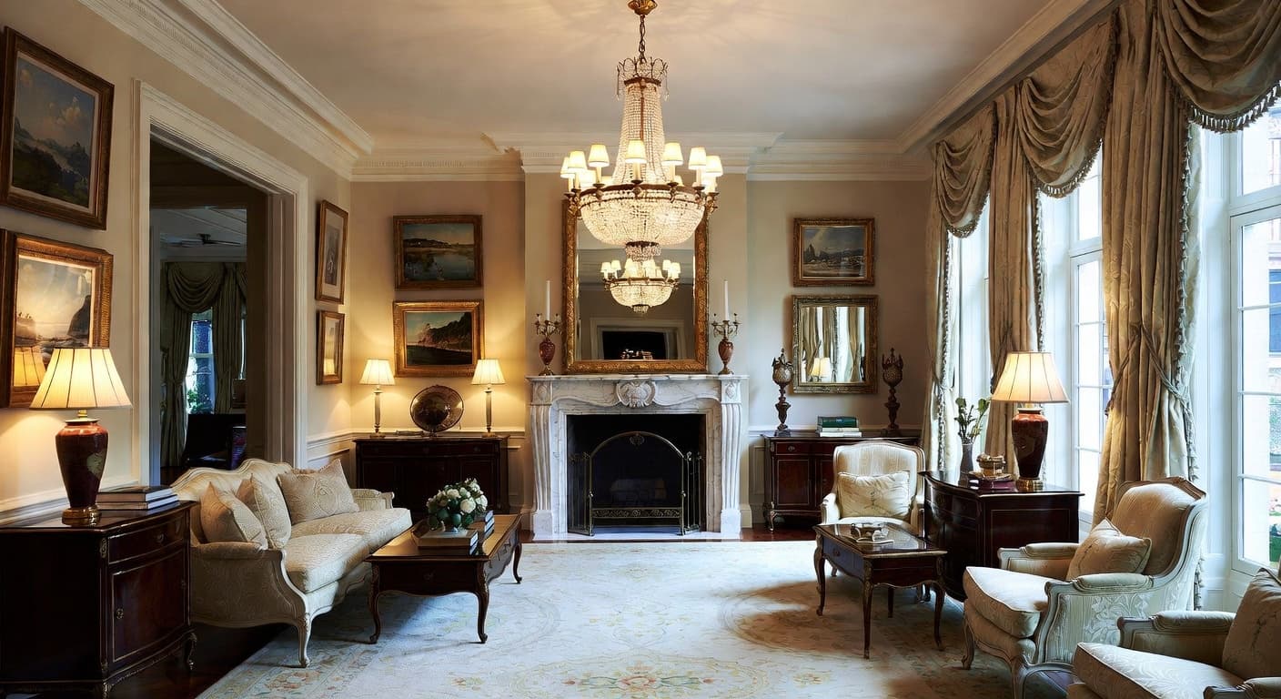 Empire meditation space interior design - featuring empire style furniture, decor, colors, and layout ideas for your meditation space