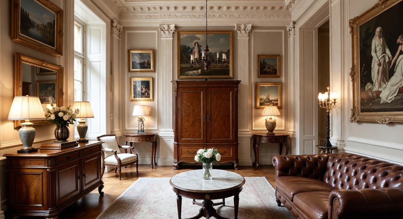 Empire storage room interior design - featuring empire style furniture, decor, colors, and layout ideas for your storage room