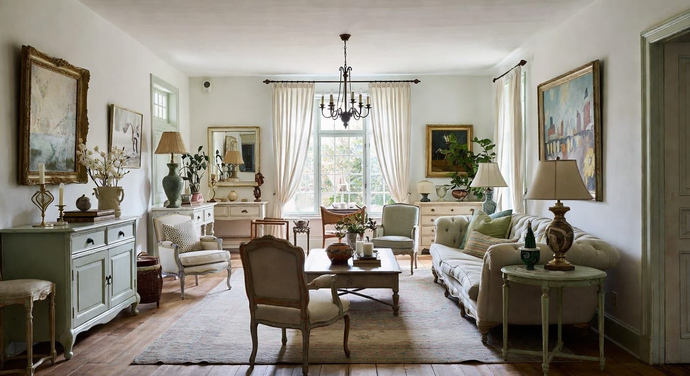 French Country multi-purpose room interior design - featuring french country style furniture, decor, colors, and layout ideas for your multi-purpose room