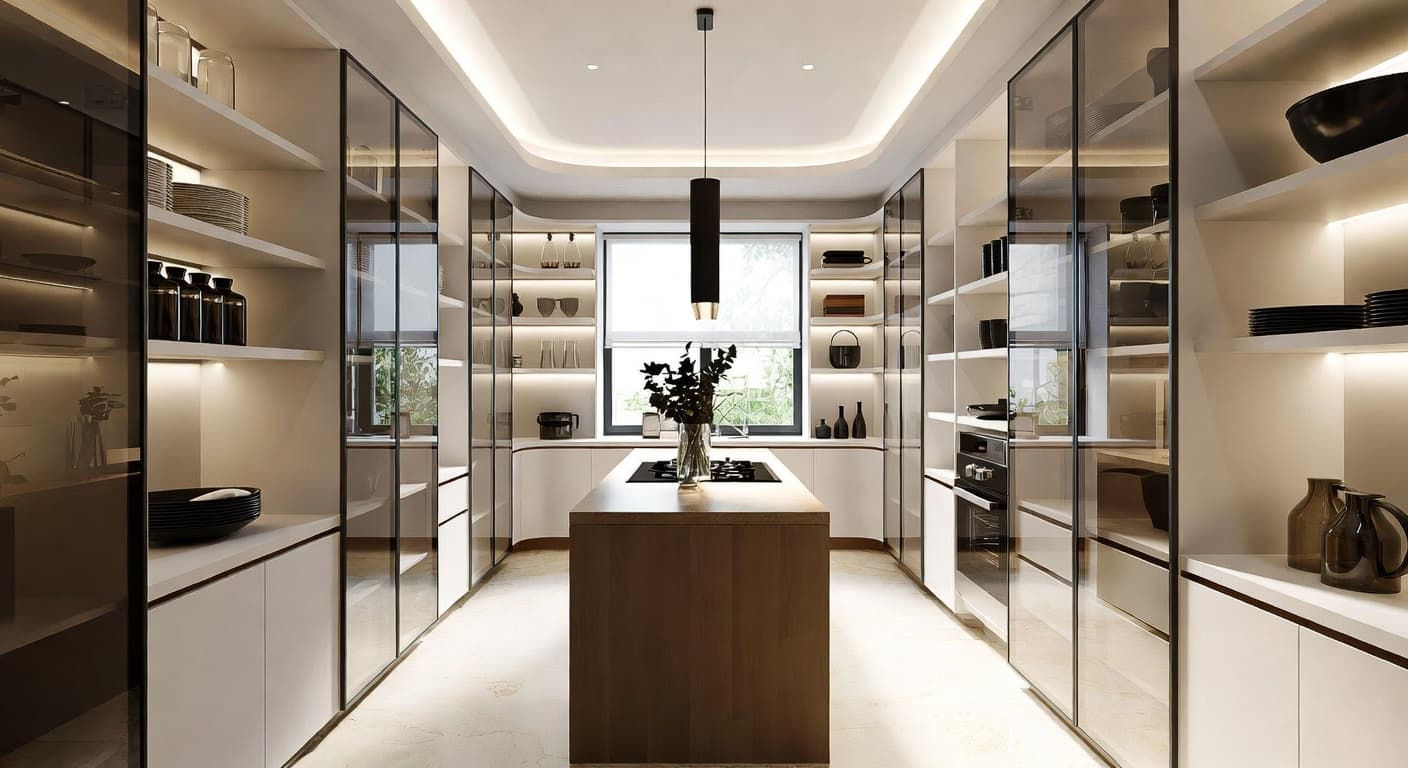 Futuristic pantry interior design - featuring futuristic style furniture, decor, colors, and layout ideas for your pantry
