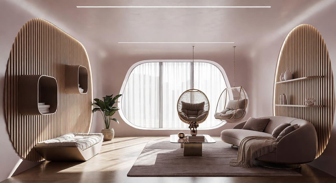 Futuristic pet room interior design - featuring futuristic style furniture, decor, colors, and layout ideas for your pet room