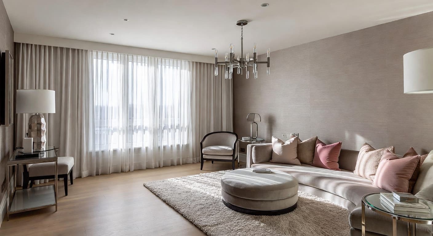 Glam meditation space interior design - featuring glam style furniture, decor, colors, and layout ideas for your meditation space