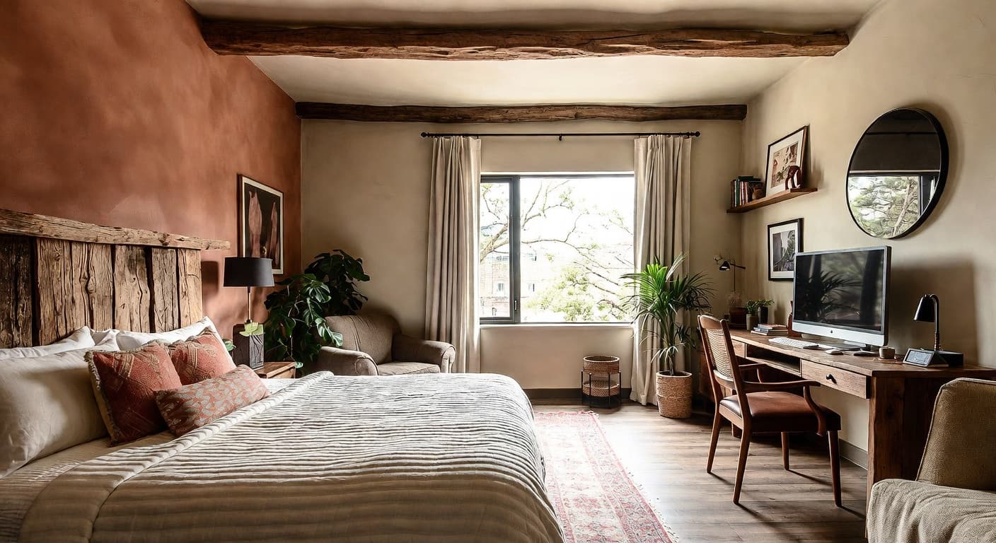 Gorpcore guest room interior design - featuring gorpcore style furniture, decor, colors, and layout ideas for your guest room