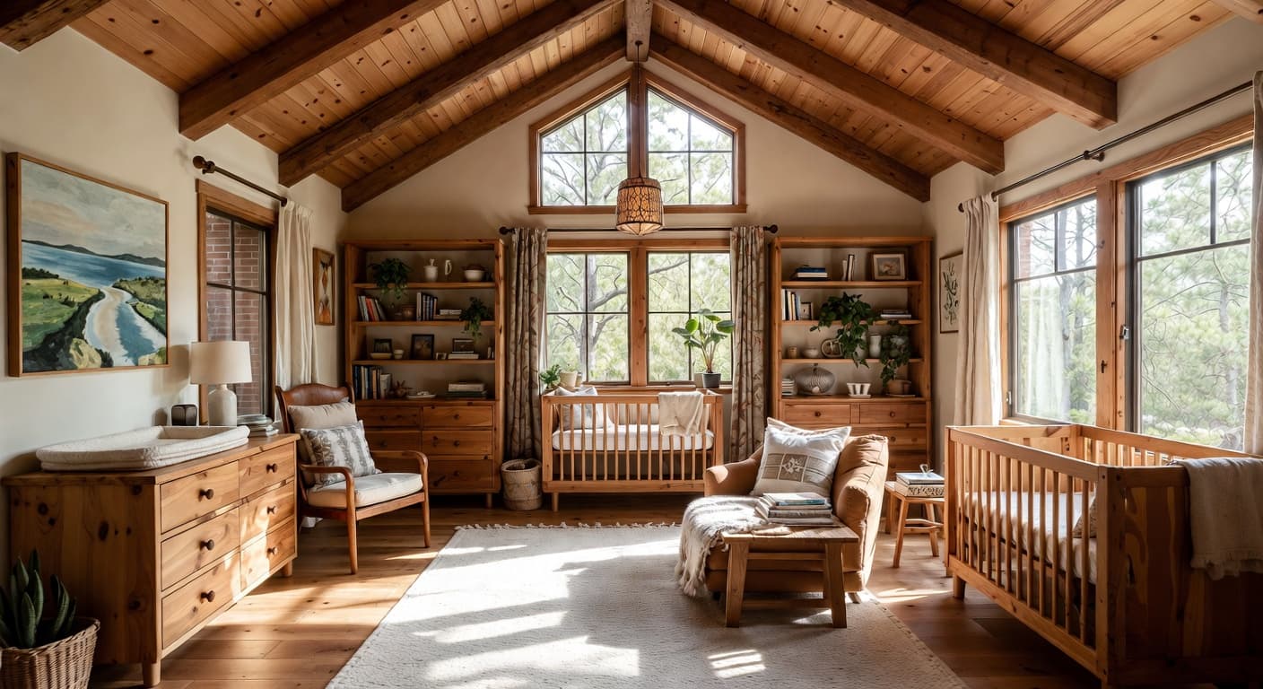 Gorpcore nursery interior design - featuring gorpcore style furniture, decor, colors, and layout ideas for your nursery