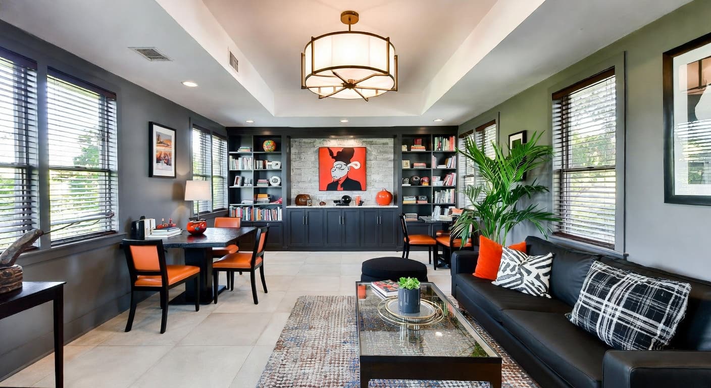 Gorpcore smoking room / cigar lounge interior design - featuring gorpcore style furniture, decor, colors, and layout ideas for your smoking room / cigar lounge