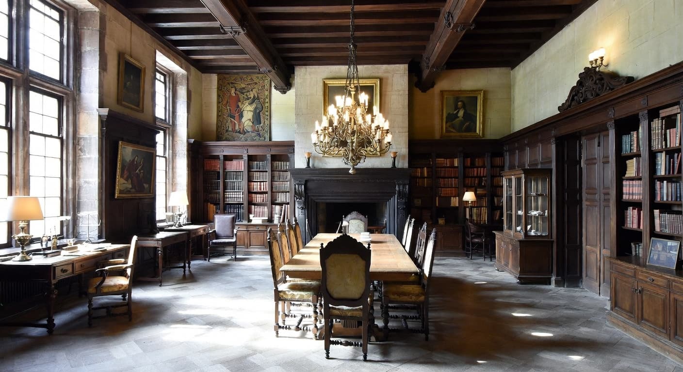 Gothic workshop interior design - featuring gothic style furniture, decor, colors, and layout ideas for your workshop