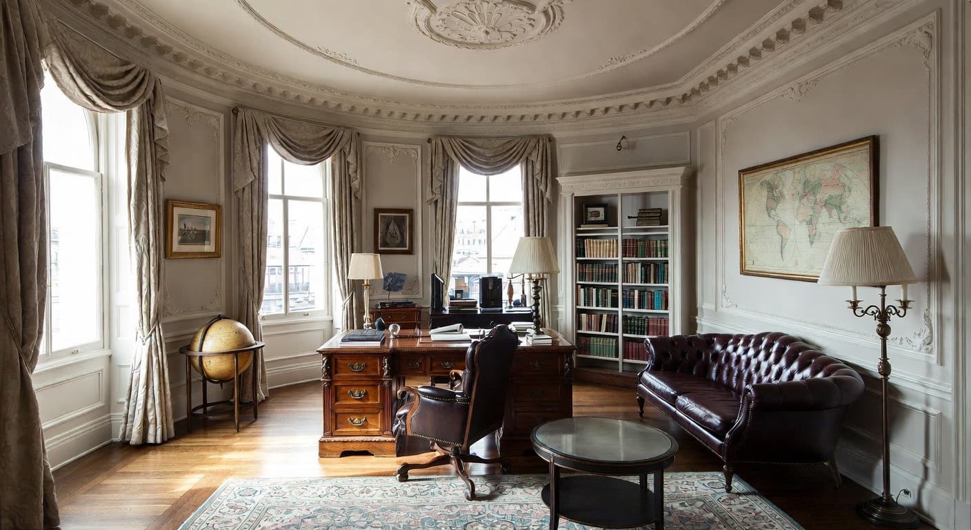 Grandmillennial observatory interior design - featuring grandmillennial style furniture, decor, colors, and layout ideas for your observatory