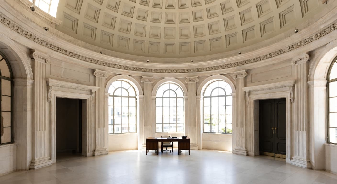 Greco-Roman observatory interior design - featuring greco-roman style furniture, decor, colors, and layout ideas for your observatory